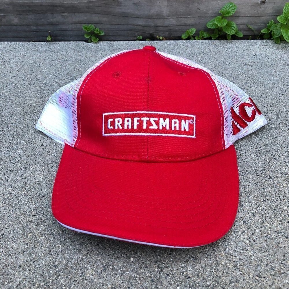 ACE Craftsman Trucker Hat Men's Red Adjustable Cap​​​​​​